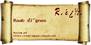 Raab Ágnes névjegykártya