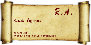 Raab Ágnes névjegykártya